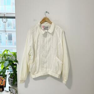Olympic Exposure Vintage White Zip Up Windbreaker Jacket Size Large
